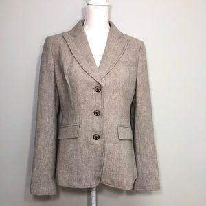 Banana Republic Wool Cashmere Blend Cream Blazer 8